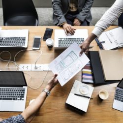 Laptops on a table